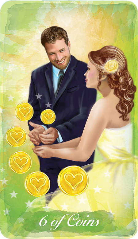 The Bride's Tarot 6 of coins